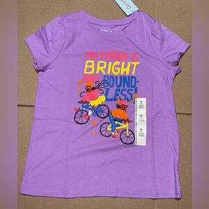 Girls Cat And Jack Medium Size 8 Purple Graphic Top Tee Shirt NEW